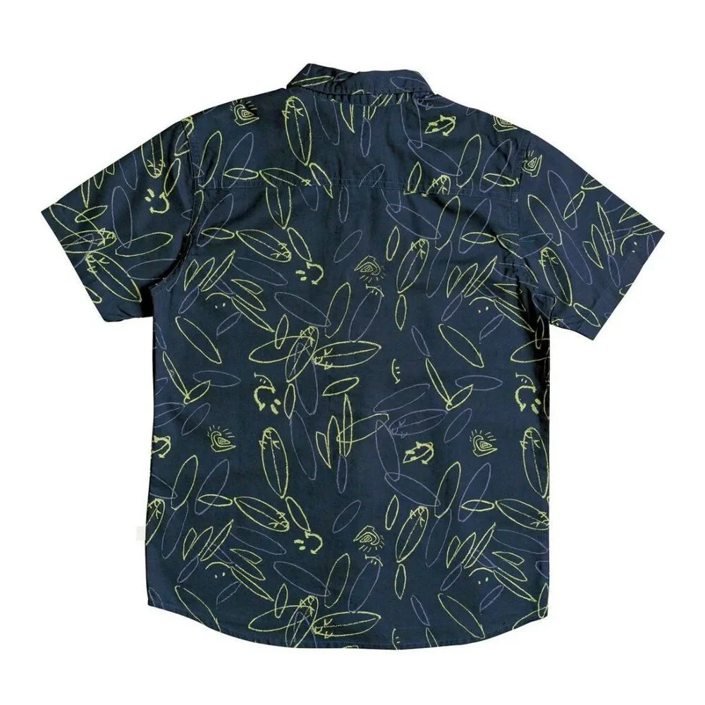 Quiksilver Big Boys 100% Cotton Regular Fit Da Board Rush Button Down Shirt XL